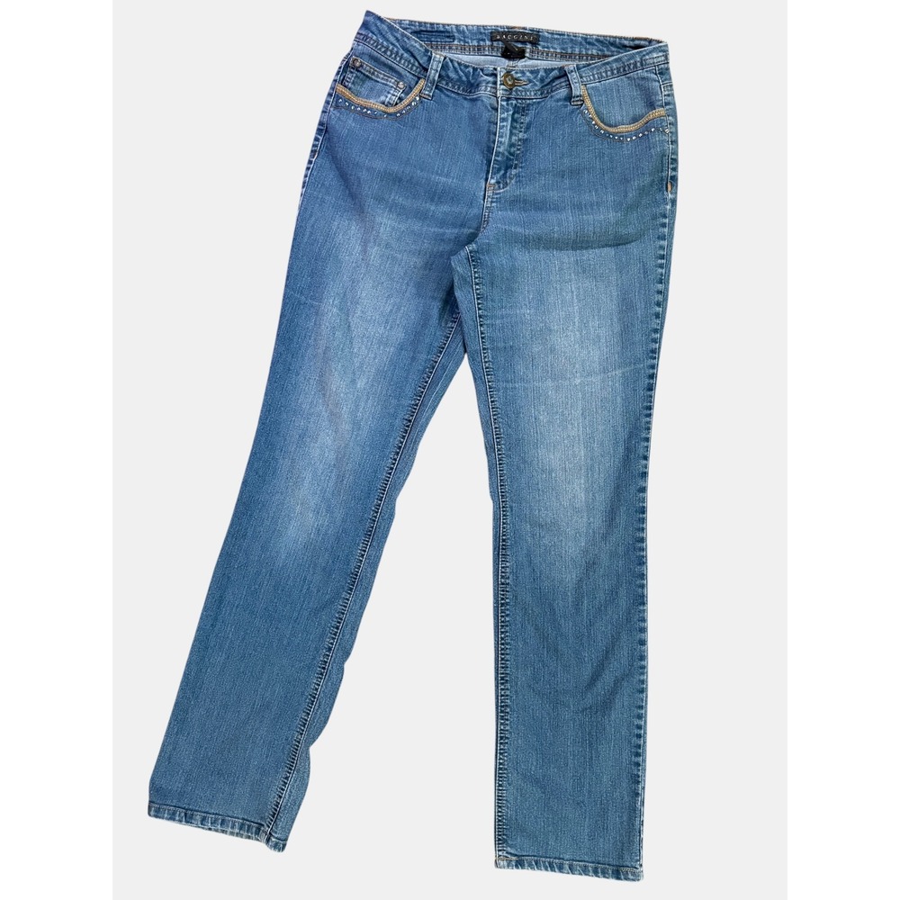 Zac & Rachel Size 10 Rhinestone Embroidered Bootcut Jeans